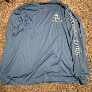 Southern Lure‎ T-Shirt Mens XL Blue Long Sleeve UV50 red white blue fishing hook